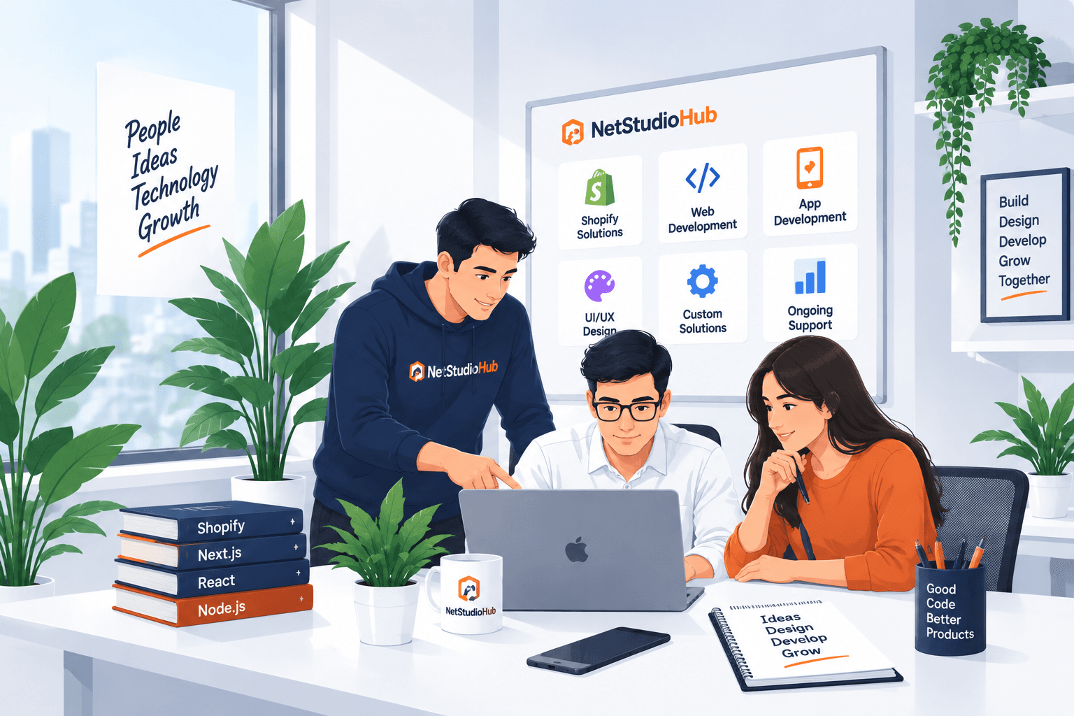 NetStudioHub team collaborating on digital products