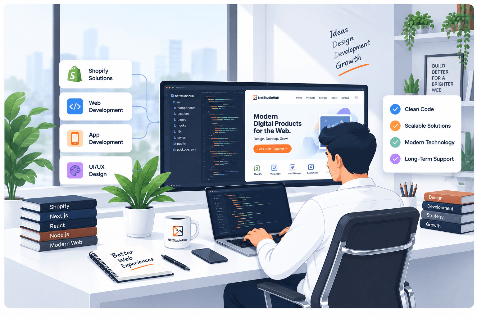 NetStudioHub digital product development workspace