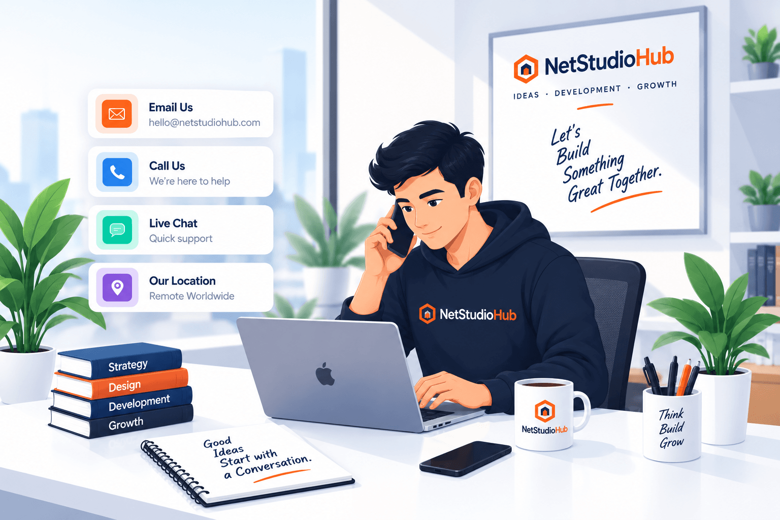 NetStudioHub contact and collaboration workspace